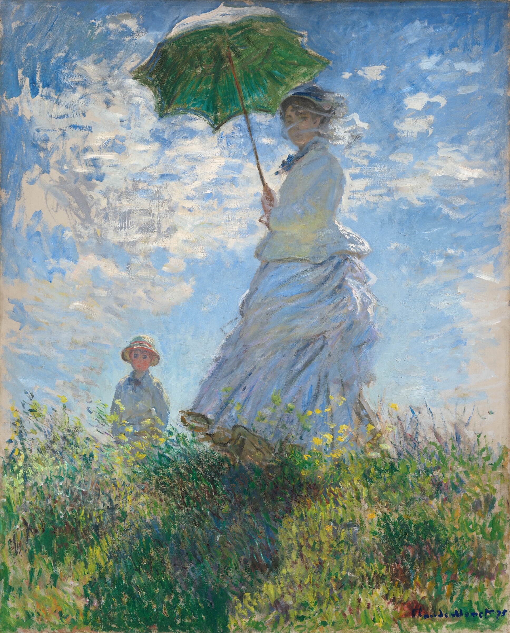 Woman with a Parasol - Madame Monet and Her Son — Claude Monet