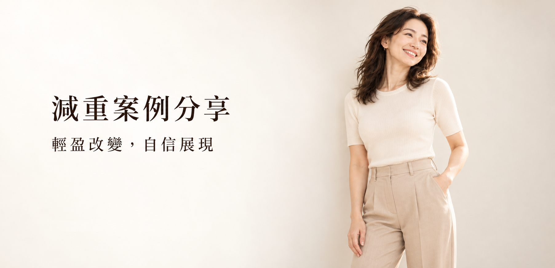 減重案例分享：輕盈改變，自信展現。人物情境示意