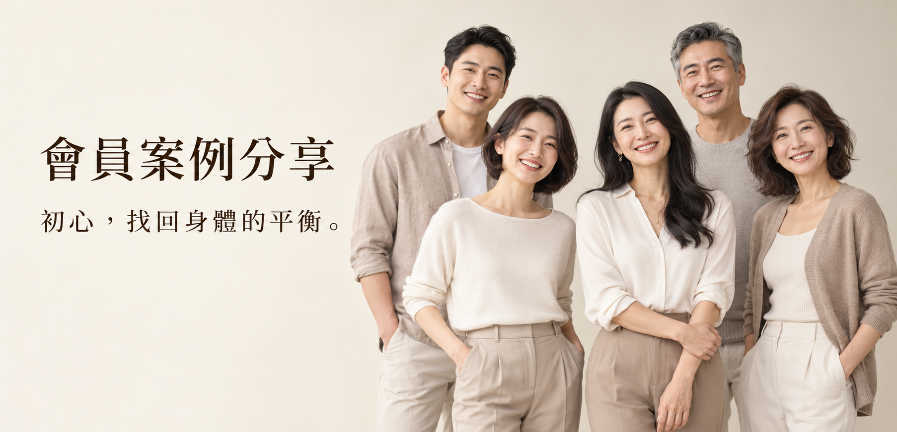 會員案例分享，人物情境示意