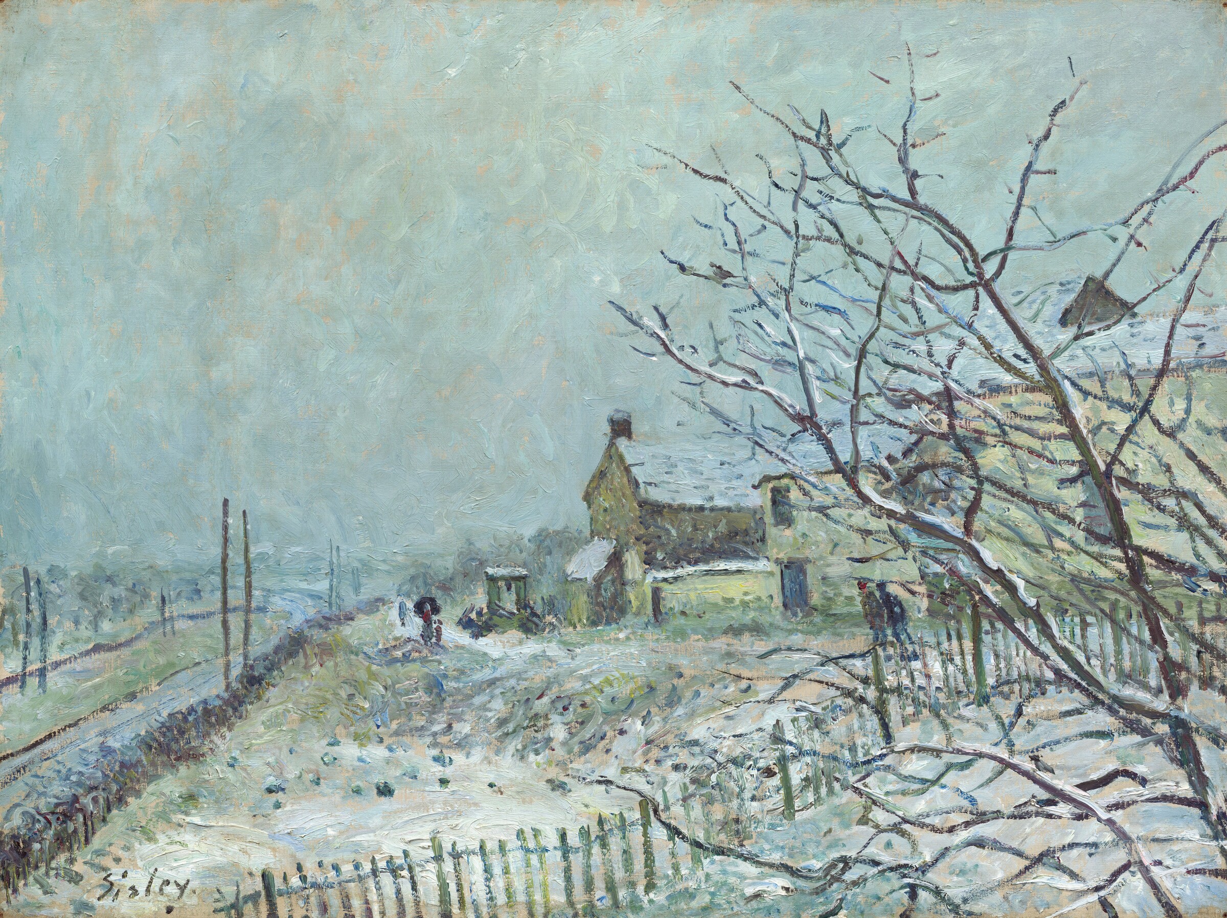 First Snow at Veneux-Nadon — Alfred Sisley