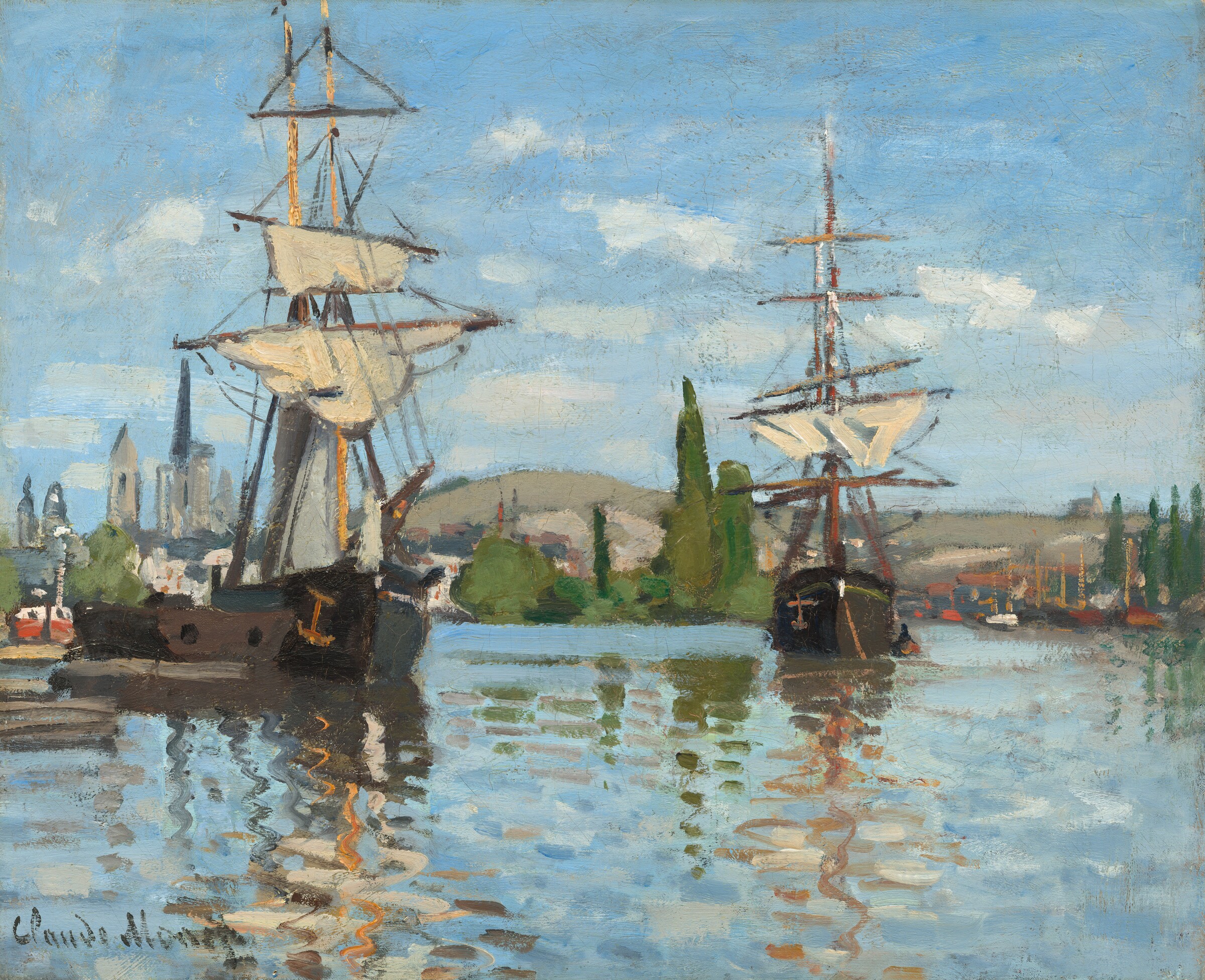 Ships Riding on the Seine at Rouen — Claude Monet
