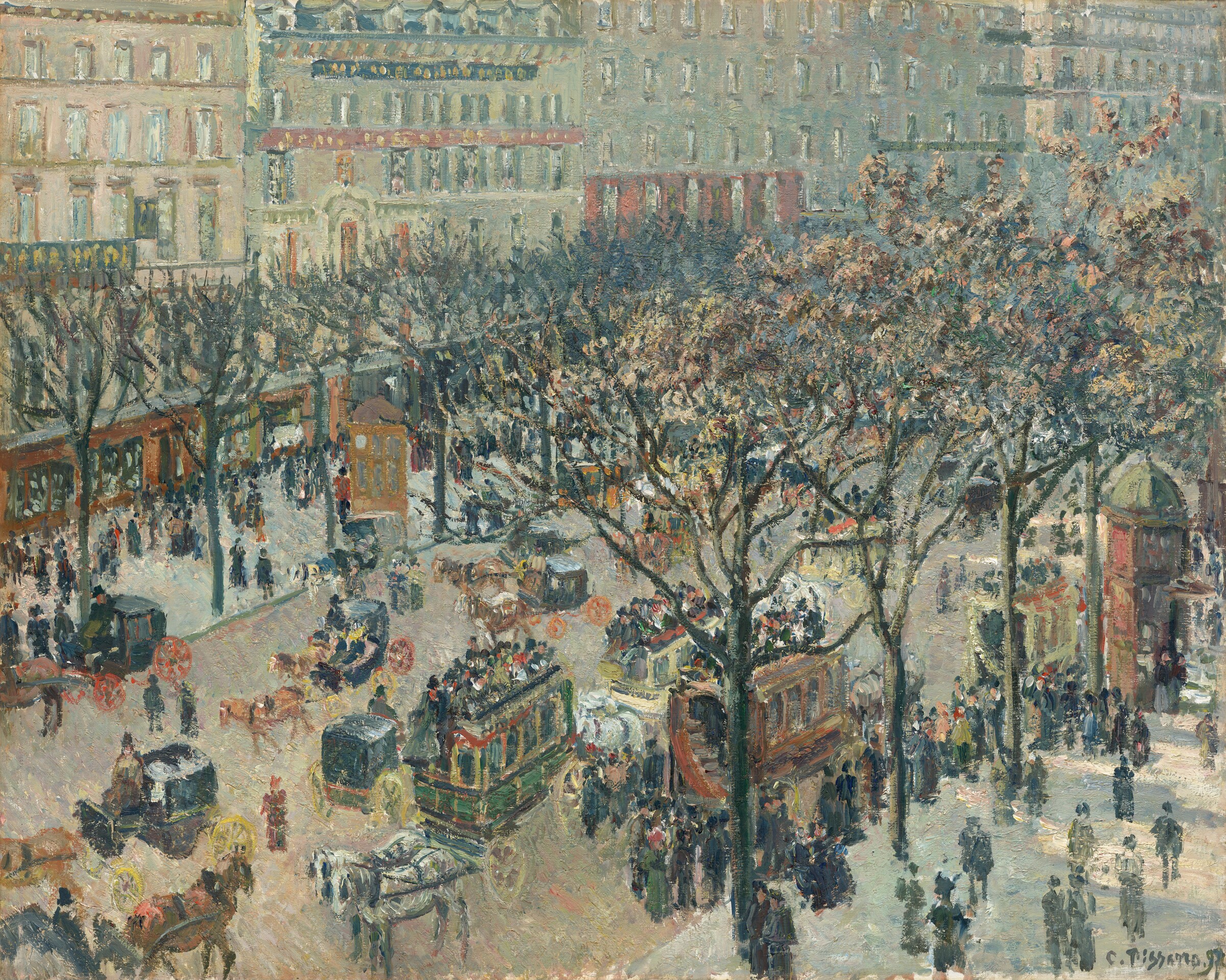Boulevard des Italiens, Morning, Sunlight — Camille Pissarro