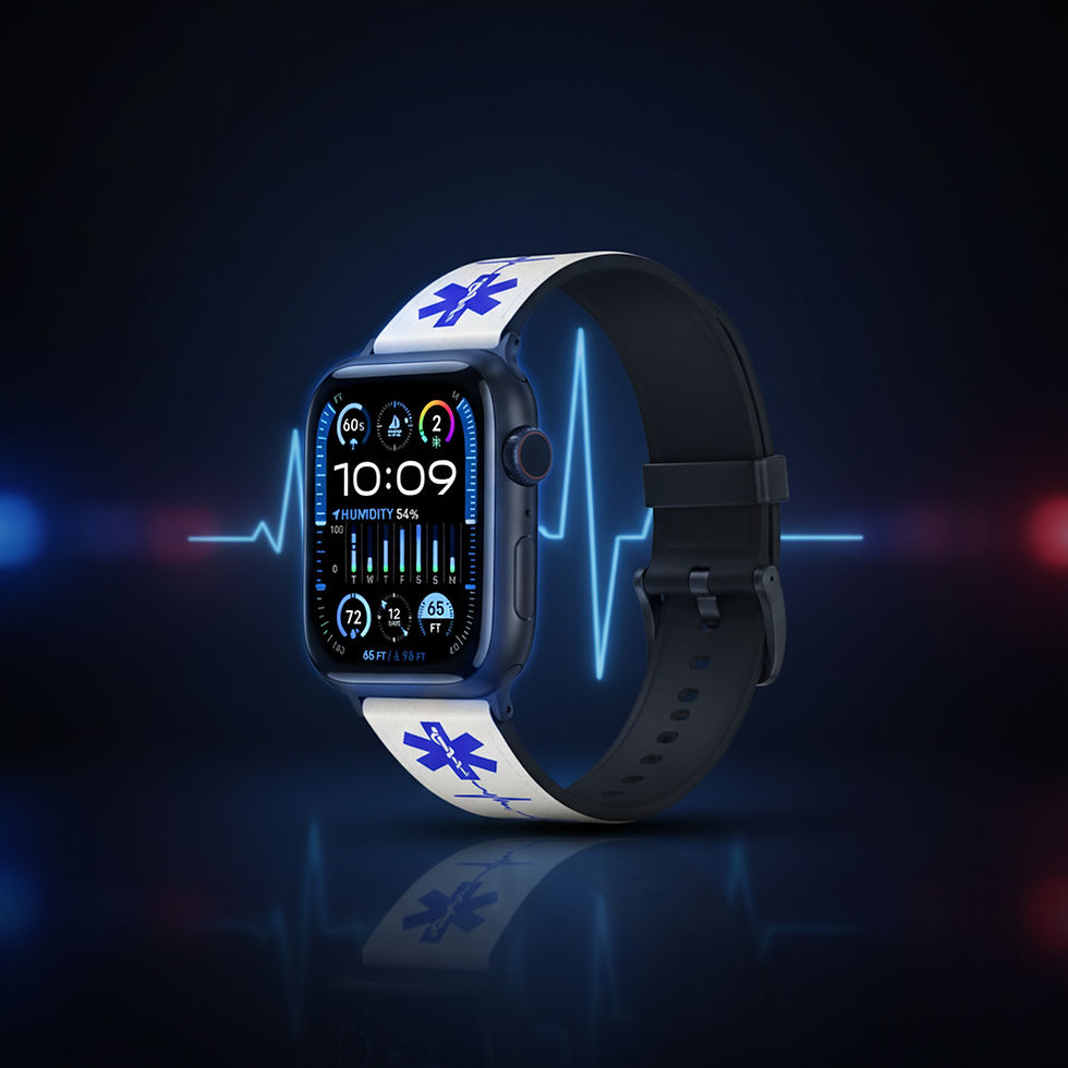 Thumbnail: NATO® EMT Edition Apple Watch Strap – White Strap with Blue Star of Life