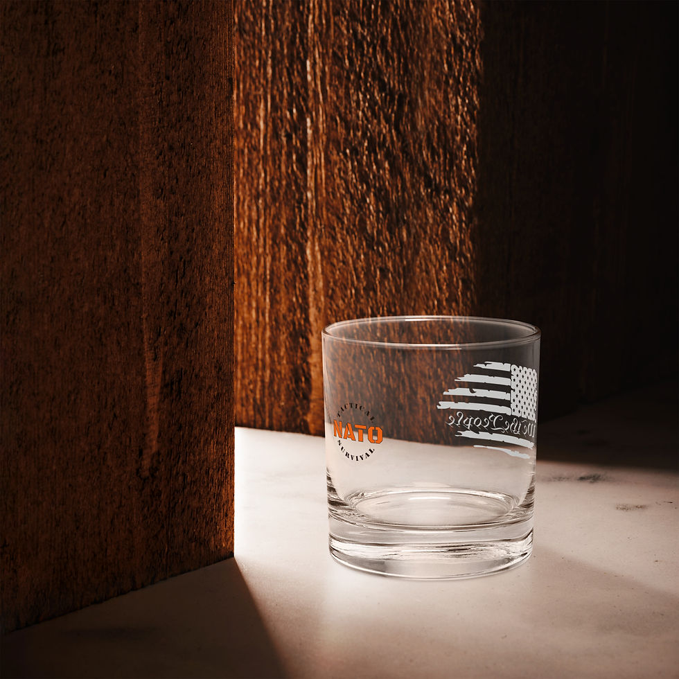 Thumbnail: NATO® 10.5oz “We The People” Rocks Glass – Patriotic Whiskey & Cocktail Glass