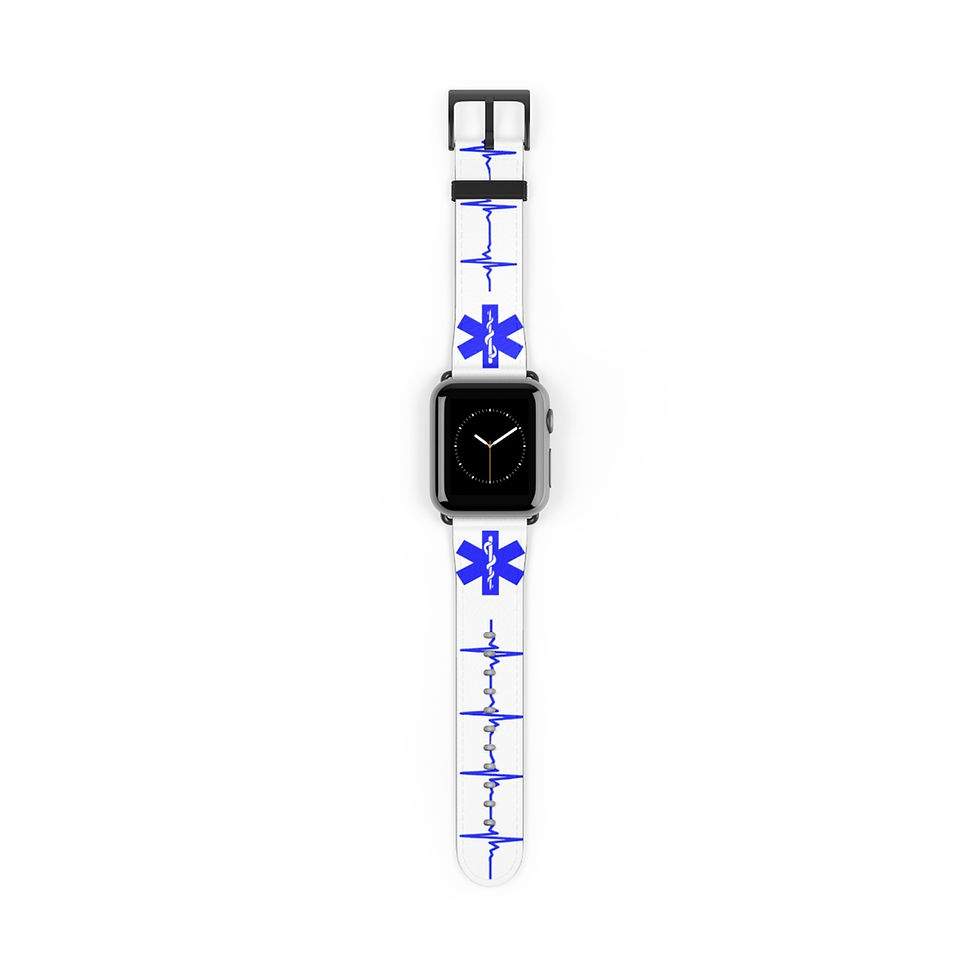 Thumbnail: NATO® EMT Edition Apple Watch Strap – White Strap with Blue Star of Life