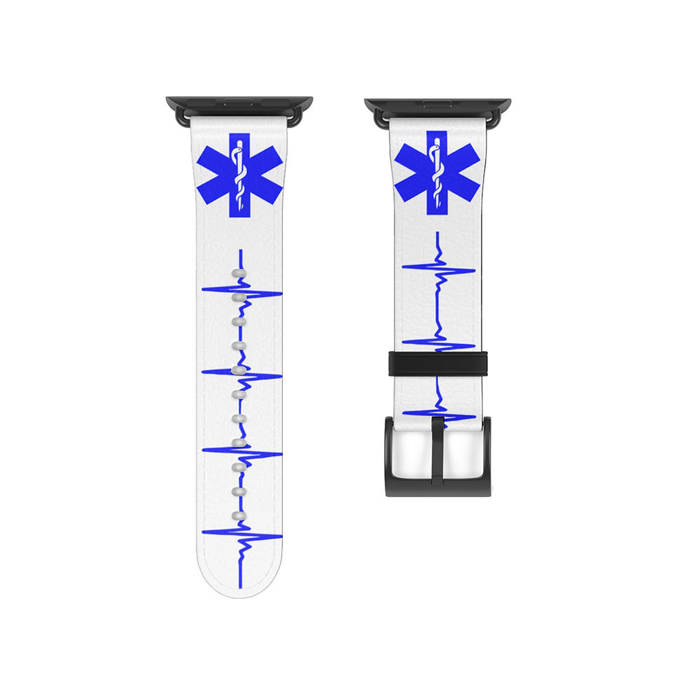 Thumbnail: NATO® EMT Edition Apple Watch Strap – White Strap with Blue Star of Life