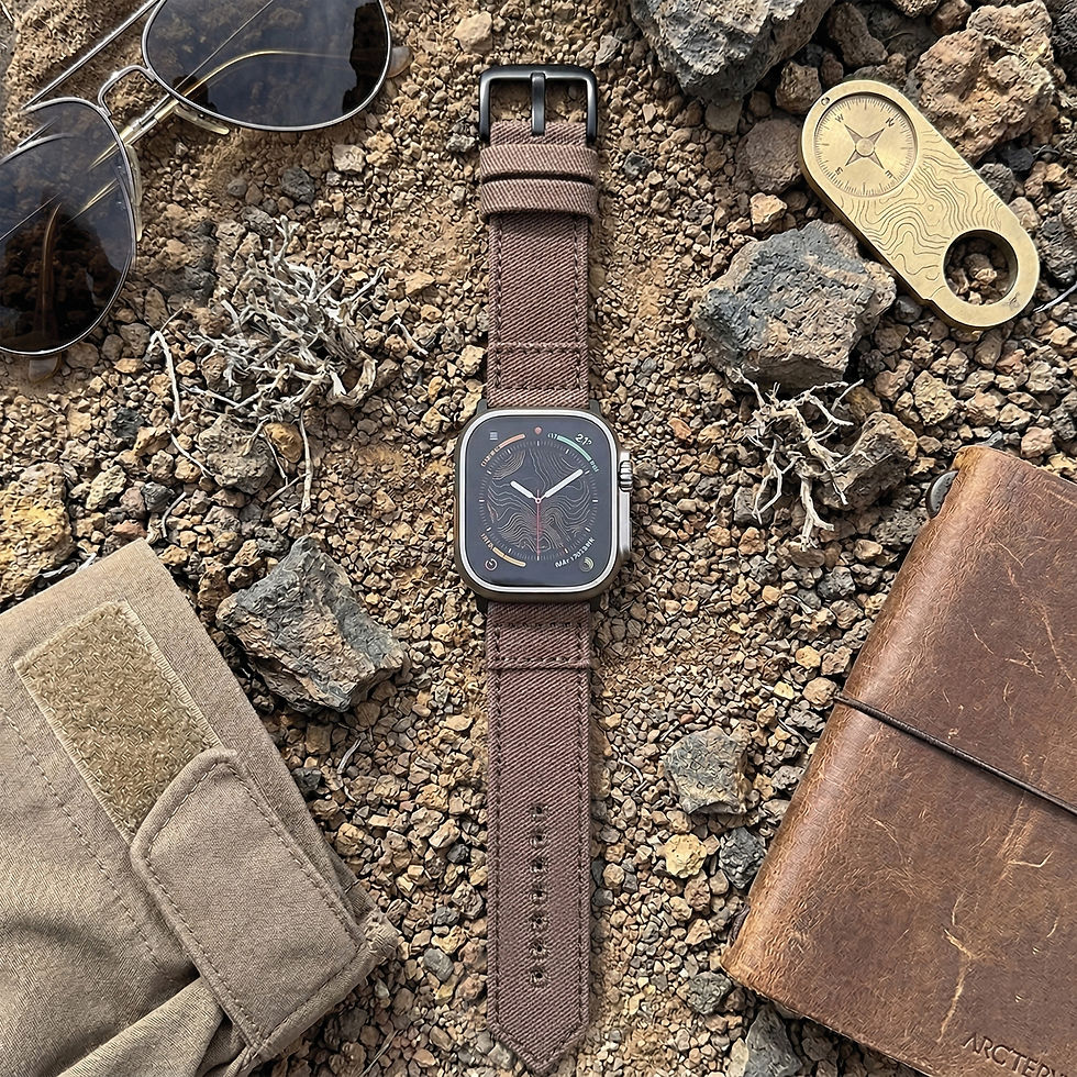 Thumbnail: NATO® Military Canvas Apple Strap - Brown
