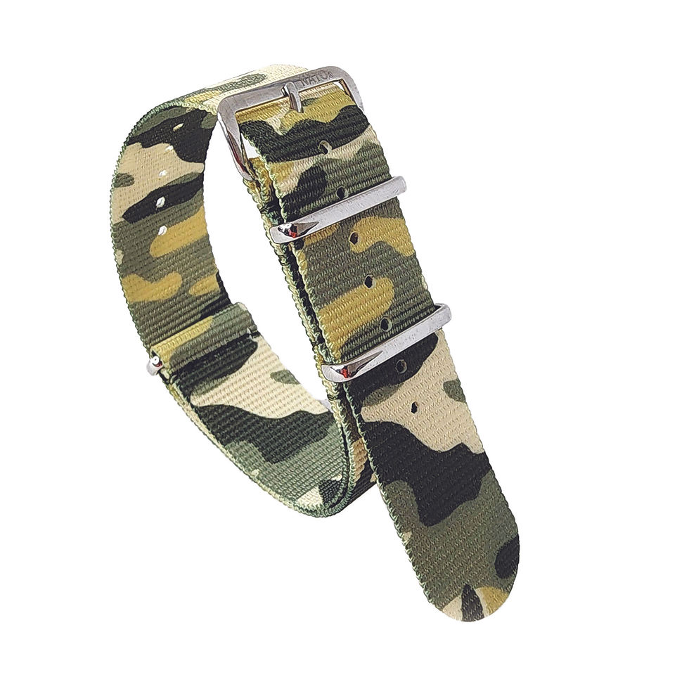 NATO® Strap Premium Camo Limited Edition - Khaki Camo 20mm and 22mm Military Style Watch Strap.