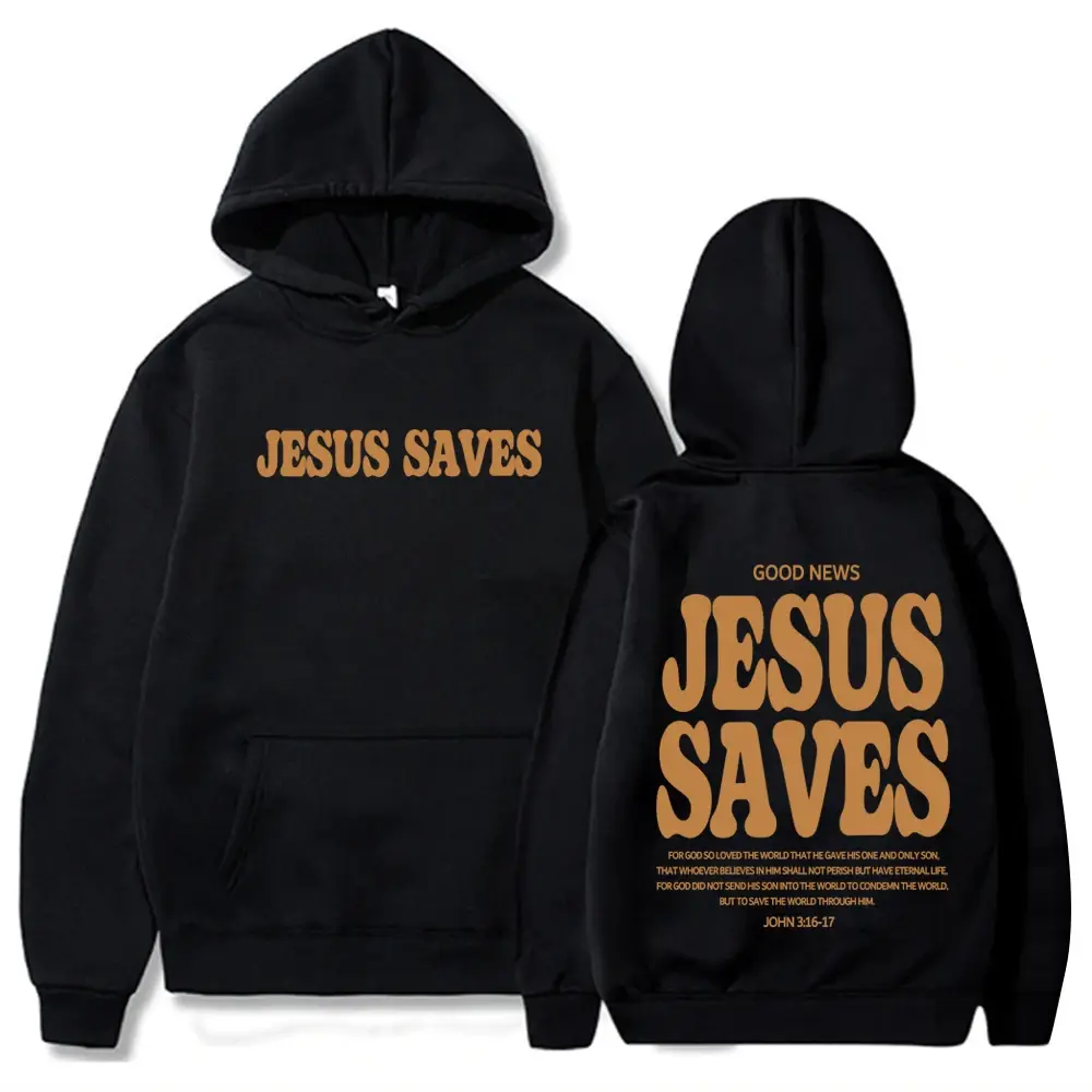 Christian "Jesus Saves" Scripture Aesthetic Hoodie