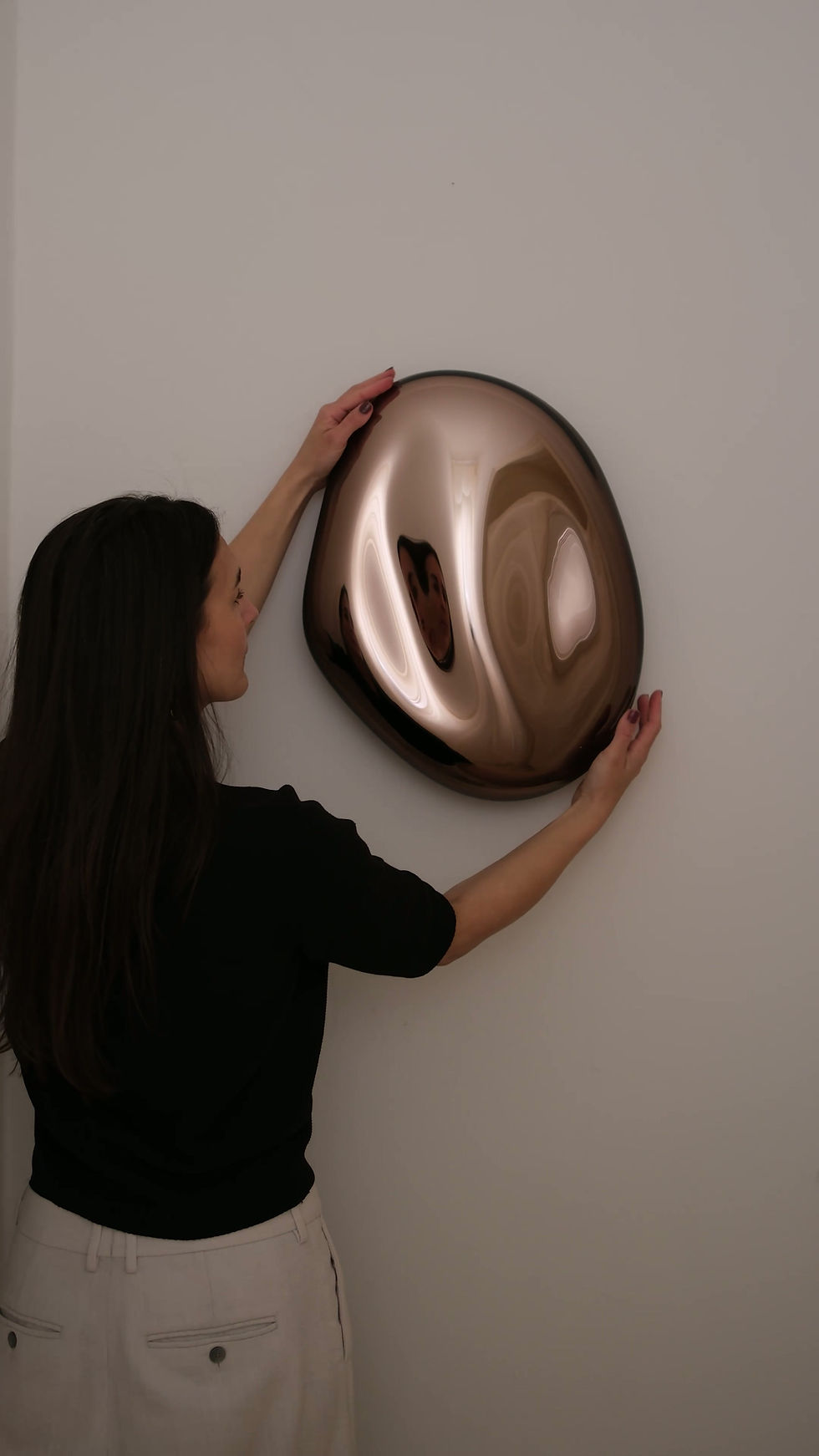 Thumbnail: No. 130 | CONTEMPORARY MIRROR SCULPTURE | BRONZE | XL Ø 40x52cm