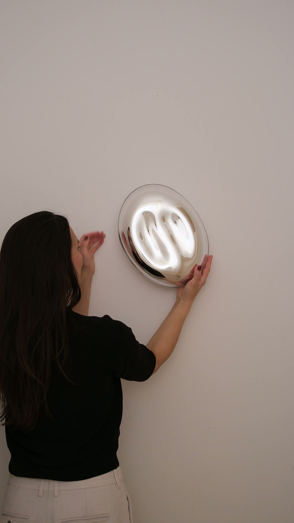 Thumbnail: No. 123 | CONTEMPORARY MIRROR SCULPTURE | SILVER | L Ø 26x35cm