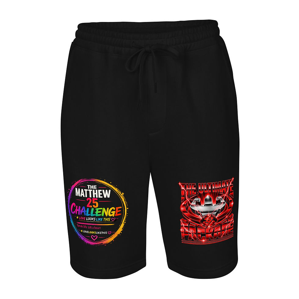 Thumbnail: AMJ Real Strength Men's Fleece Shorts — Black