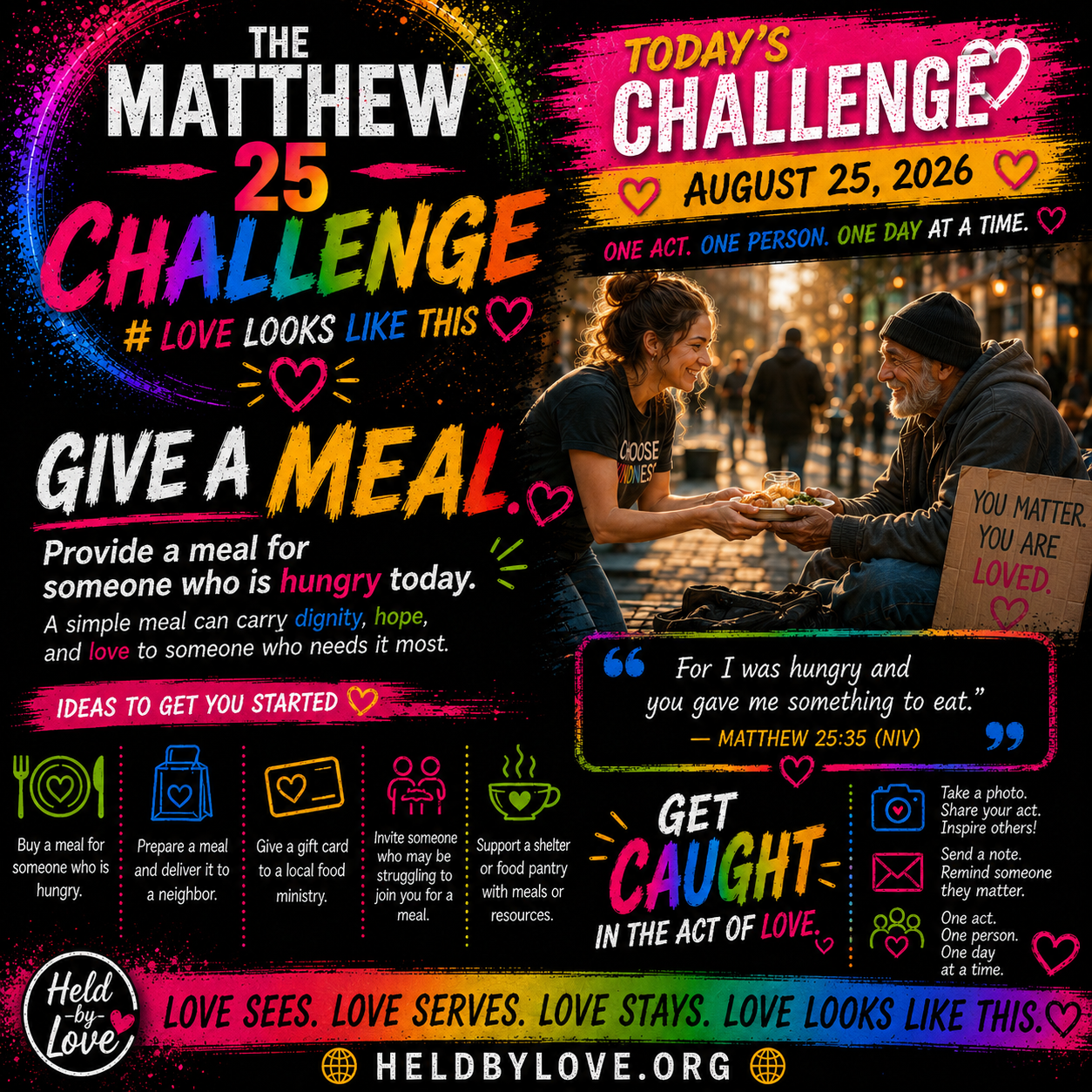 Matthew 25 Challenge — Give a Meal — August 25, 2026