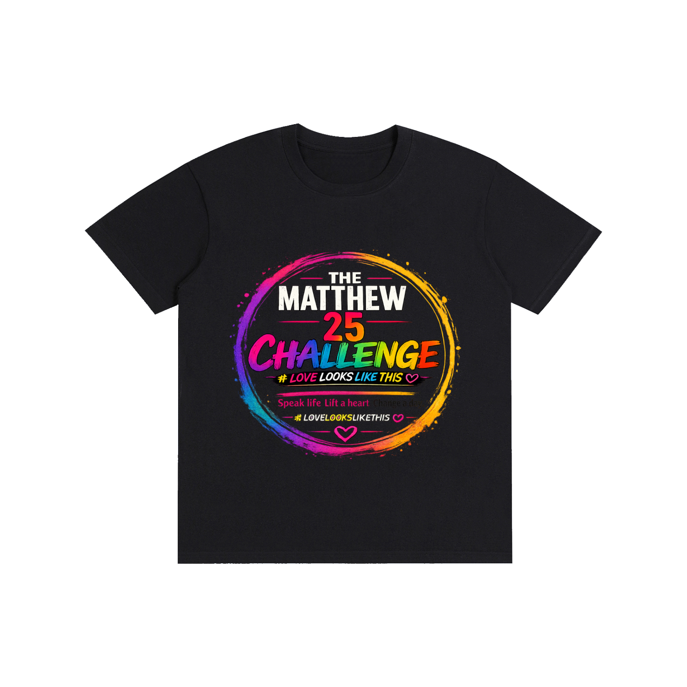 Matthew 25 Held by Love Unisex T-Shirt — Black or Pink
