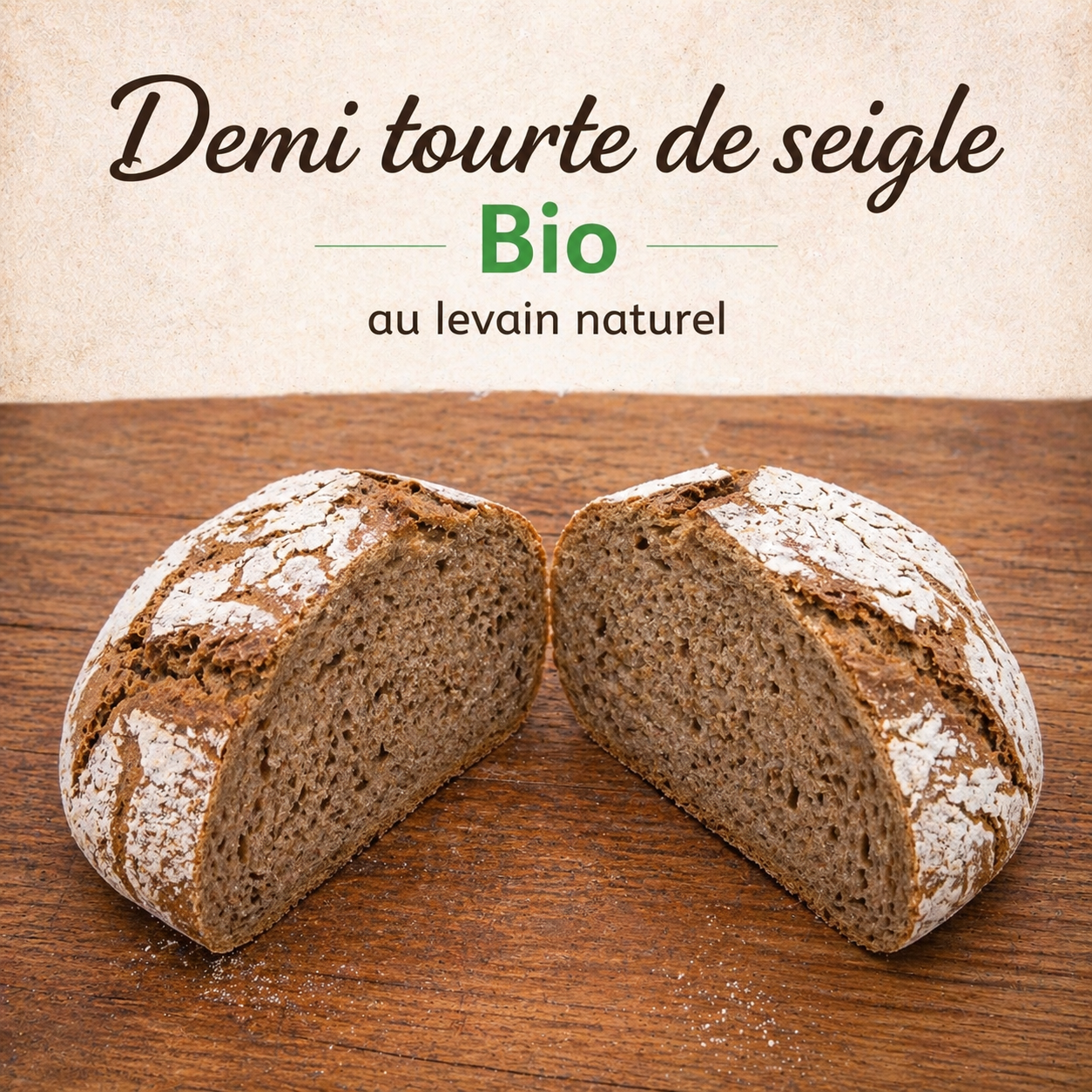 Demi tourte de seigle bio - 400g