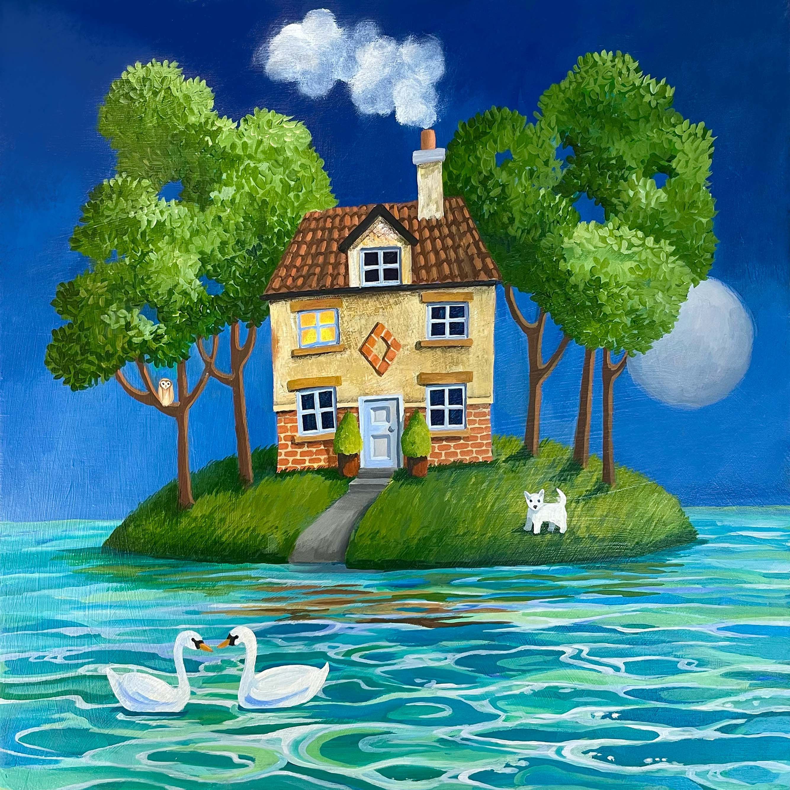 midnight swim painting