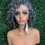 Thumbnail: grey spiral curl synthetic fashion wig on a manequin head