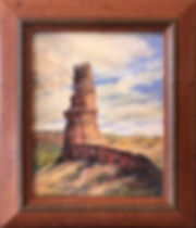 Rock tower in canyonlands framed pastel painting by Lindy Cook Severns