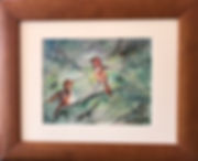 hummingbird watercolor framed