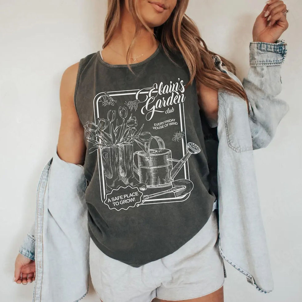 Thumbnail: Elain’s Garden Club Tank Top – Soft Fantasy Floral Bookish Wear