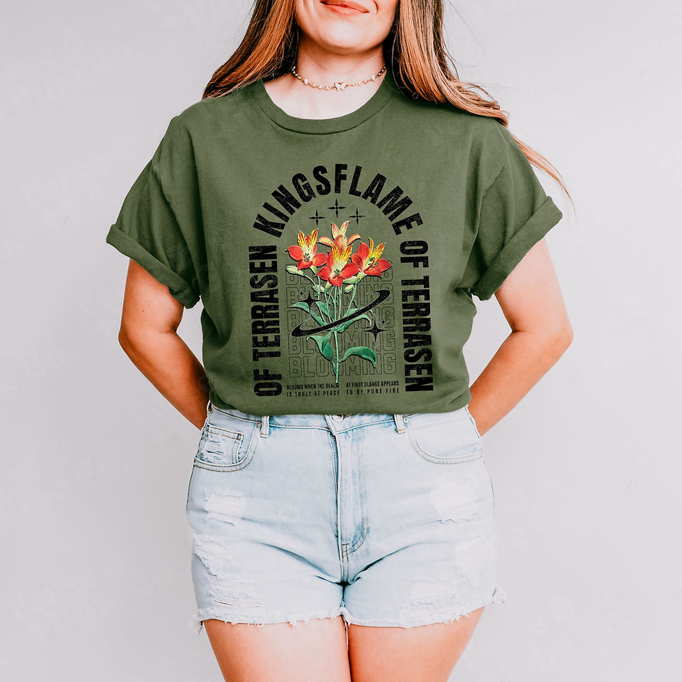 Thumbnail: Kingsflame of Terrasen T-Shirt – Throne of Glass Inspired Floral Tee