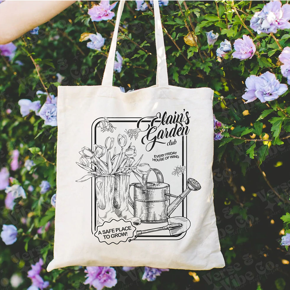 Thumbnail: Elain’s Garden Club Tote Bag – ACOTAR Floral Bookish Tote