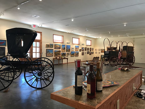 buggy in art gallery wittth wine old spanish trail gallery and museum