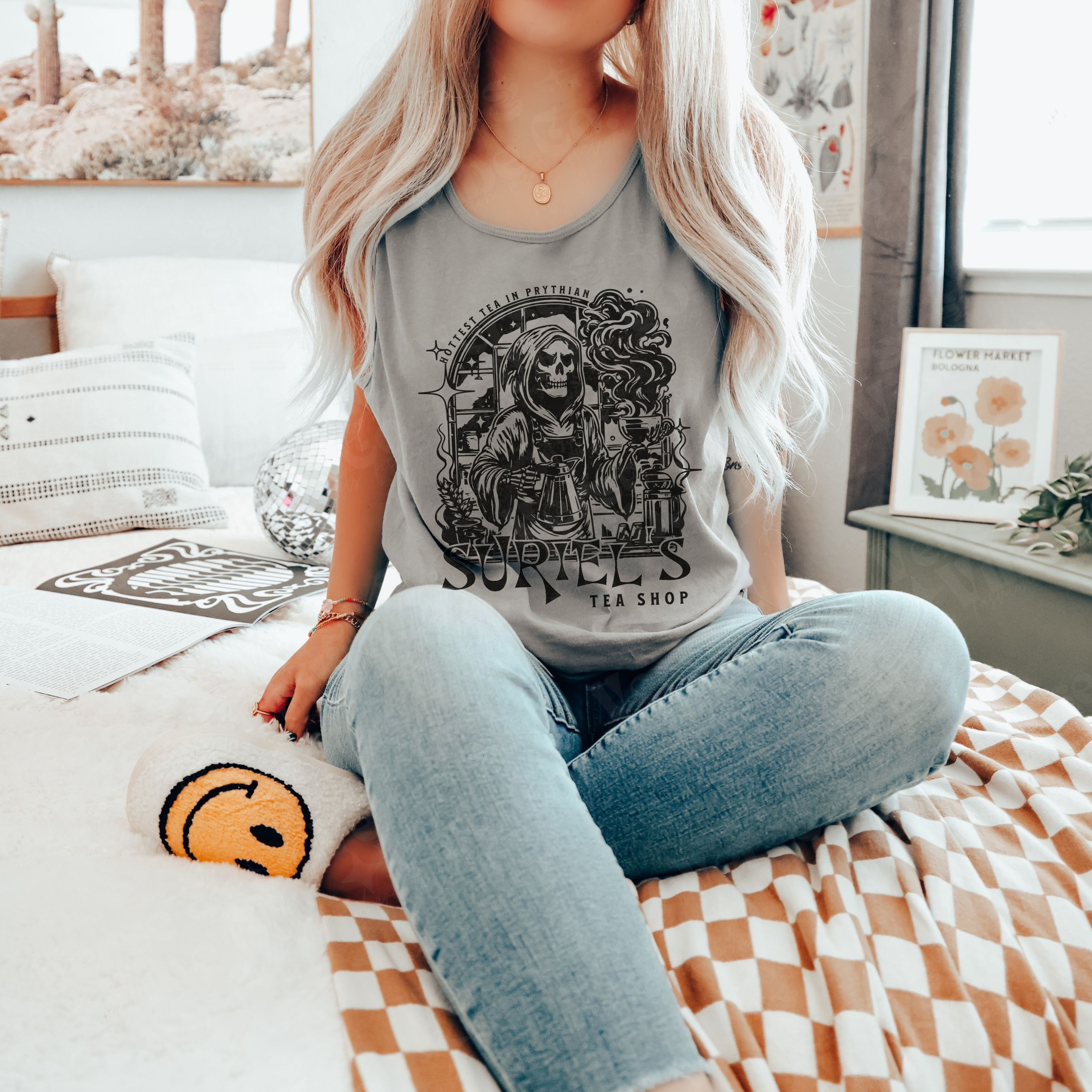 Suriel’s Tea Shop Bookish Tank Top – Fantasy Reader Aesthetic
