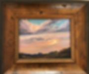 pastel skyscape sunrise painting framed by Lindy Cook Severns