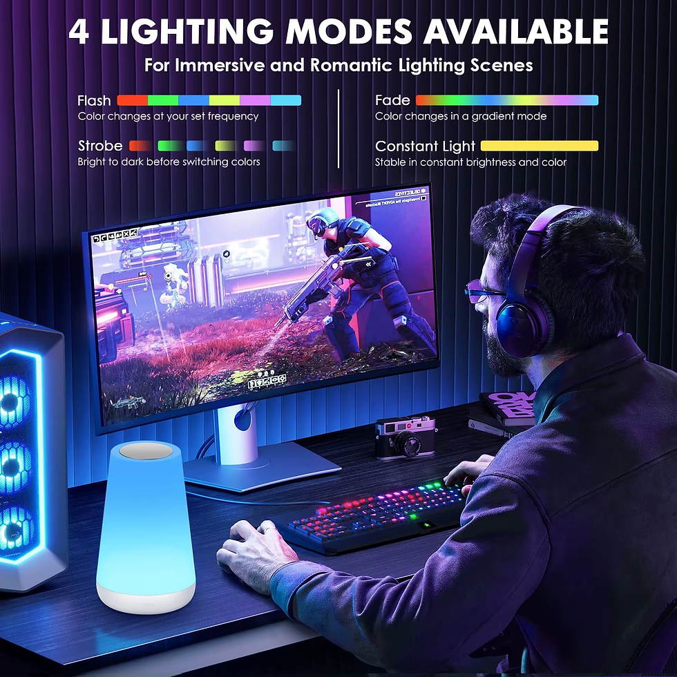 Thumbnail: LED 13 Color Changing Night Light Remote Control Touch USB Rechargeable RGB Nigh