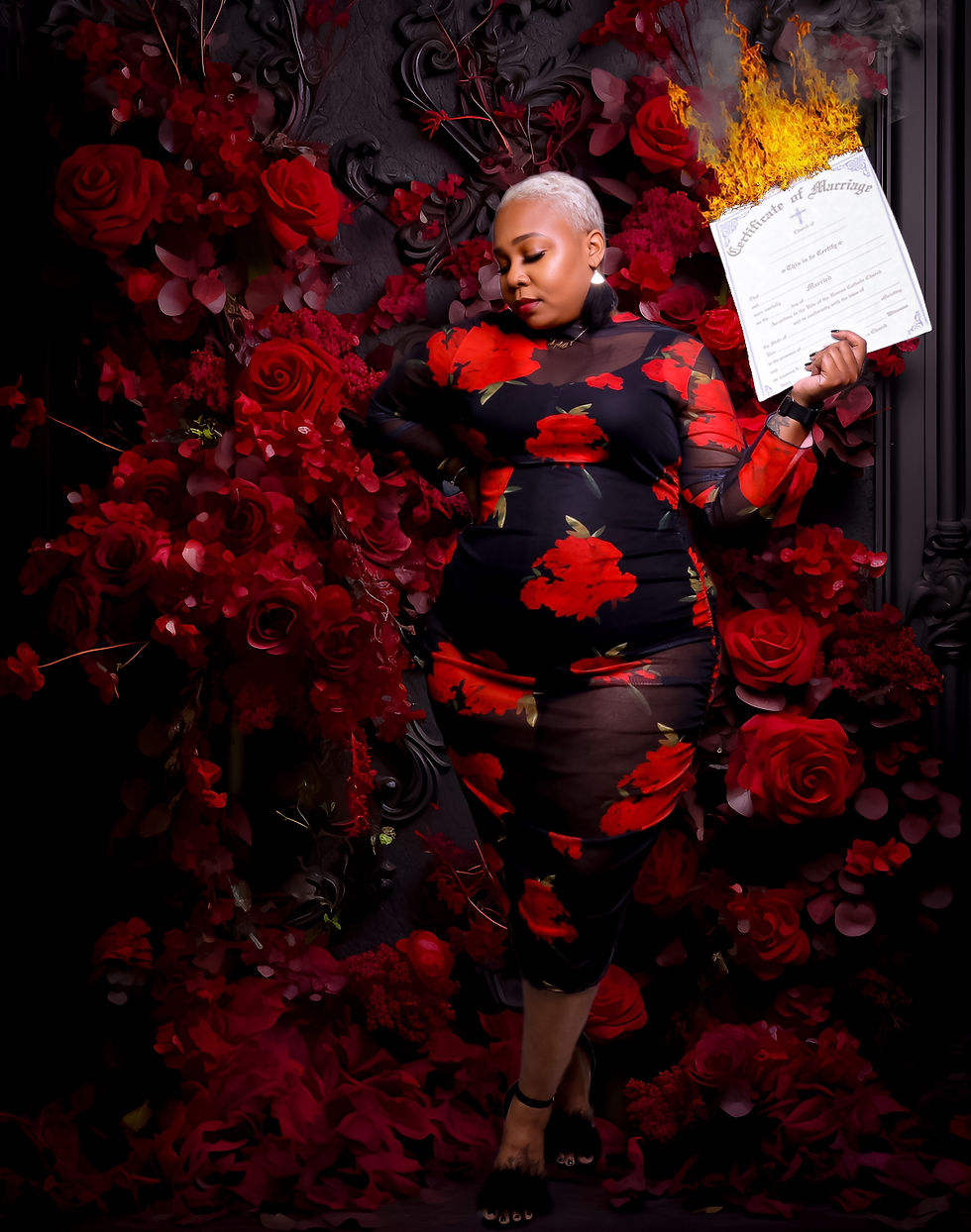 portrait of a woman standing tall, radiating strength and resilience
