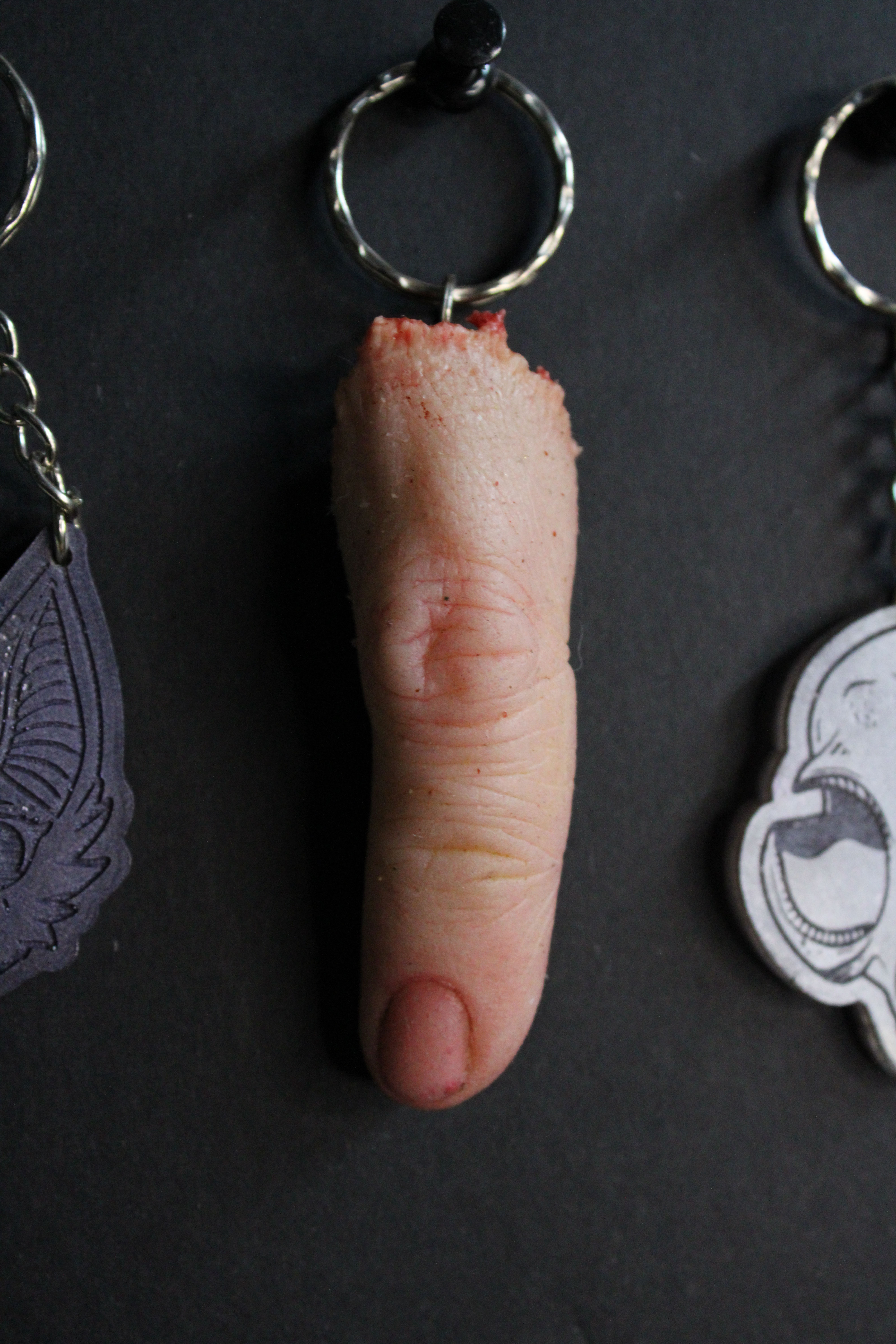 Silicone Severed finger keychain