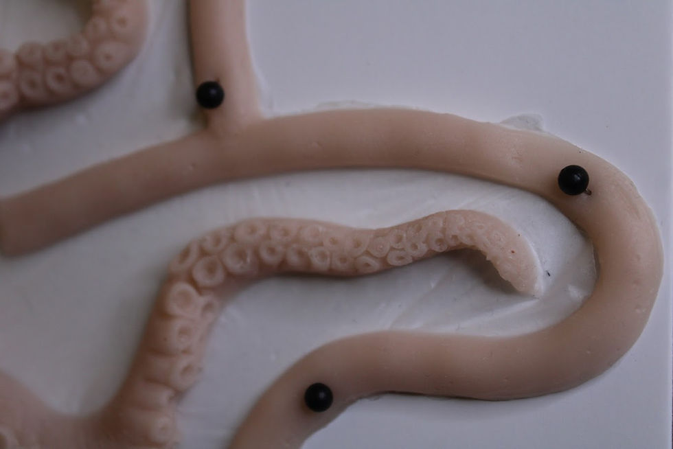 Thumbnail: Tentacle Silicone prosthetic for special effects makeup - under water makeup, pirate makeup, fantasy makeup, cosplay makeup