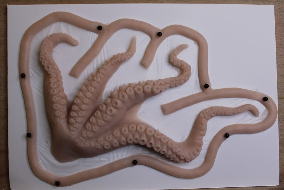 Tentacle Silicone prosthetic for special effects makeup - under water makeup, pirate makeup, fantasy makeup, cosplay makeup