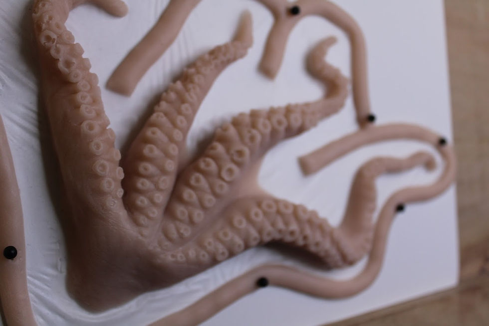 Tentacle Silicone prosthetic for special effects makeup - under water makeup, pirate makeup, fantasy makeup, cosplay makeup