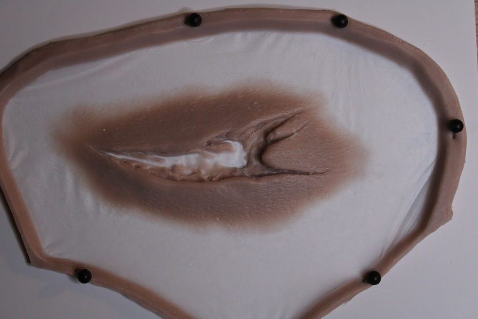 Medium Laceration wound - injury silicone prosthetic for sfx makeup