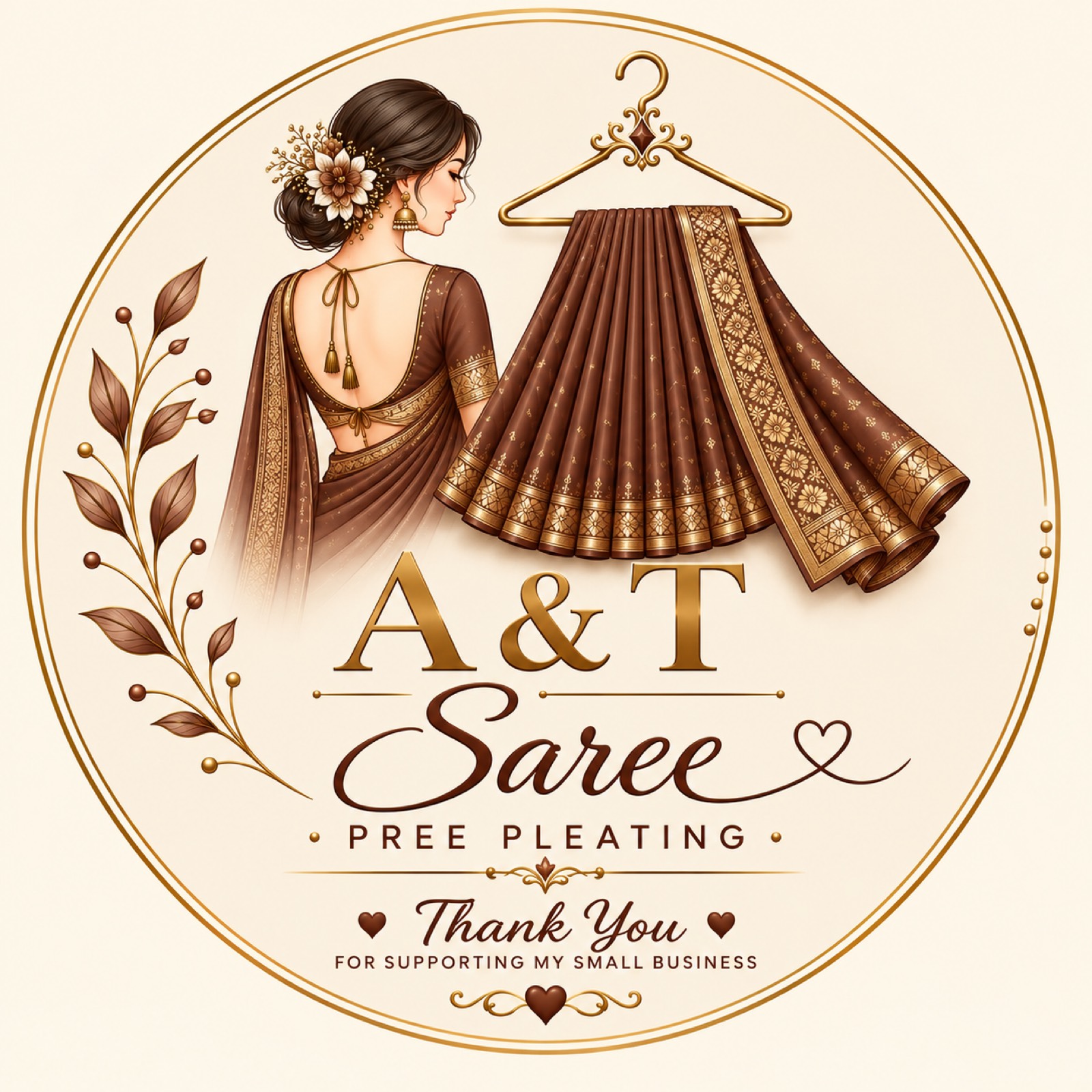 A & T ப்ரீ-ப்ளீட்டட் புடவை