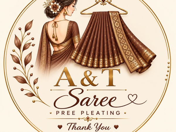 A & T ப்ரீ-ப்ளீட்டட் புடவை