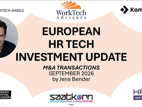 ๐ฐ September 2026: European HRTech Investment Update - M&A ๐