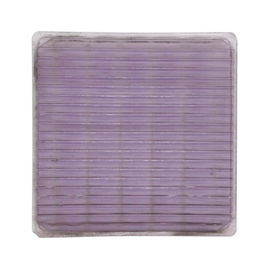 Reclaimed 4 in. Square Ribbed Purple Luxfer Glass Tile