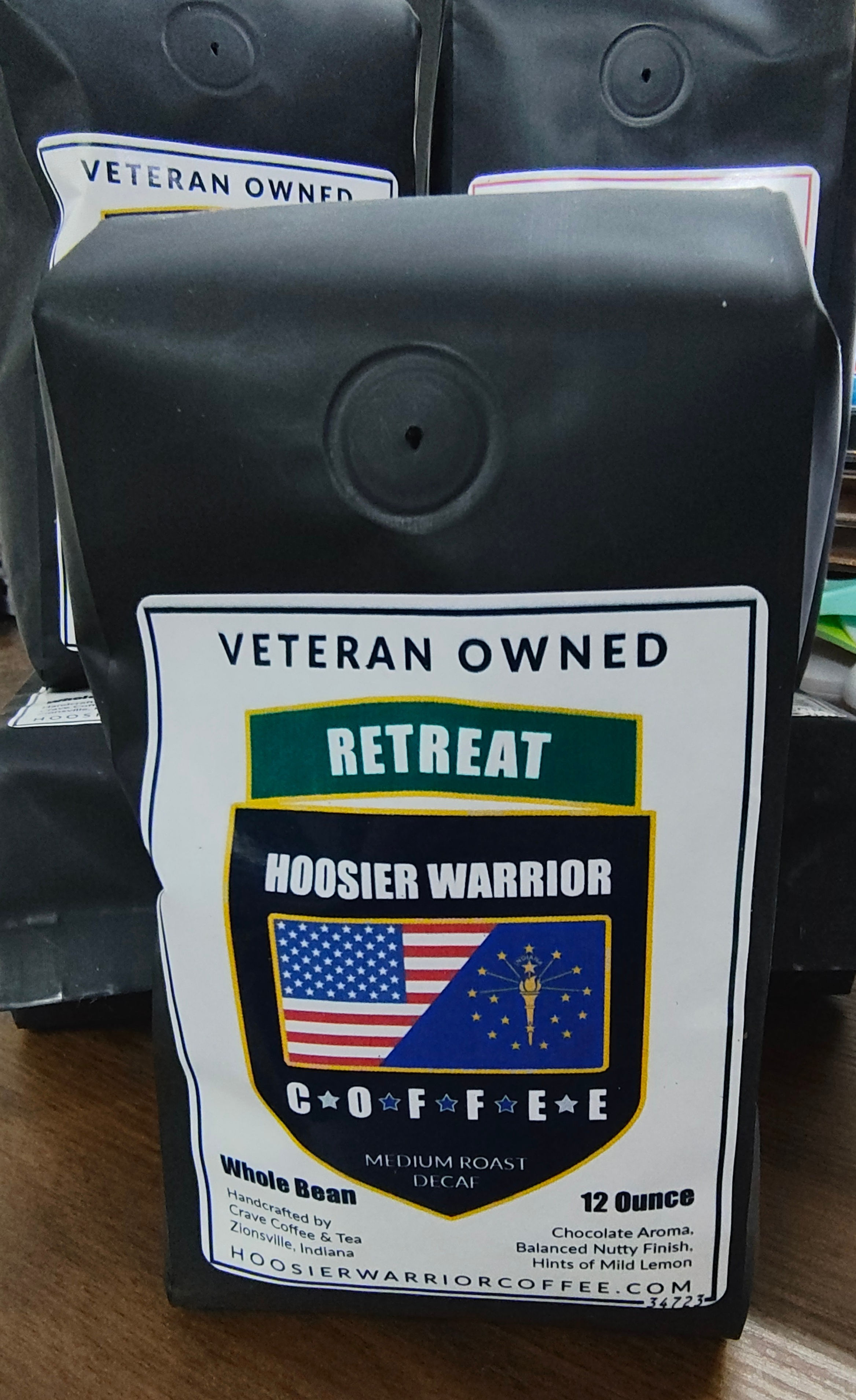 Retreat blend - Hoosier Warrior Coffee - decaffeinated - 12oz. (whole bean)