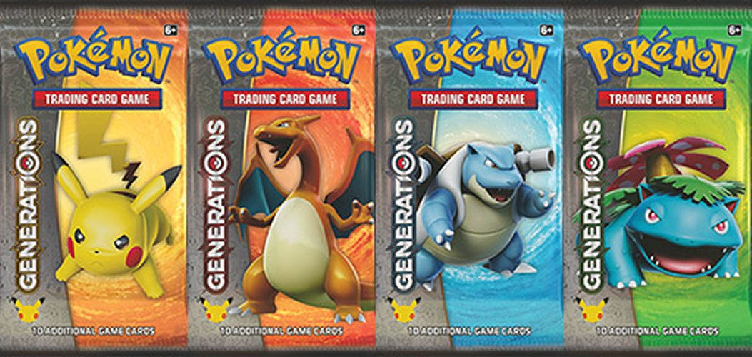 POKEMON GENERATIONS 20th ANNIV. BOOSTER PACKS x 4