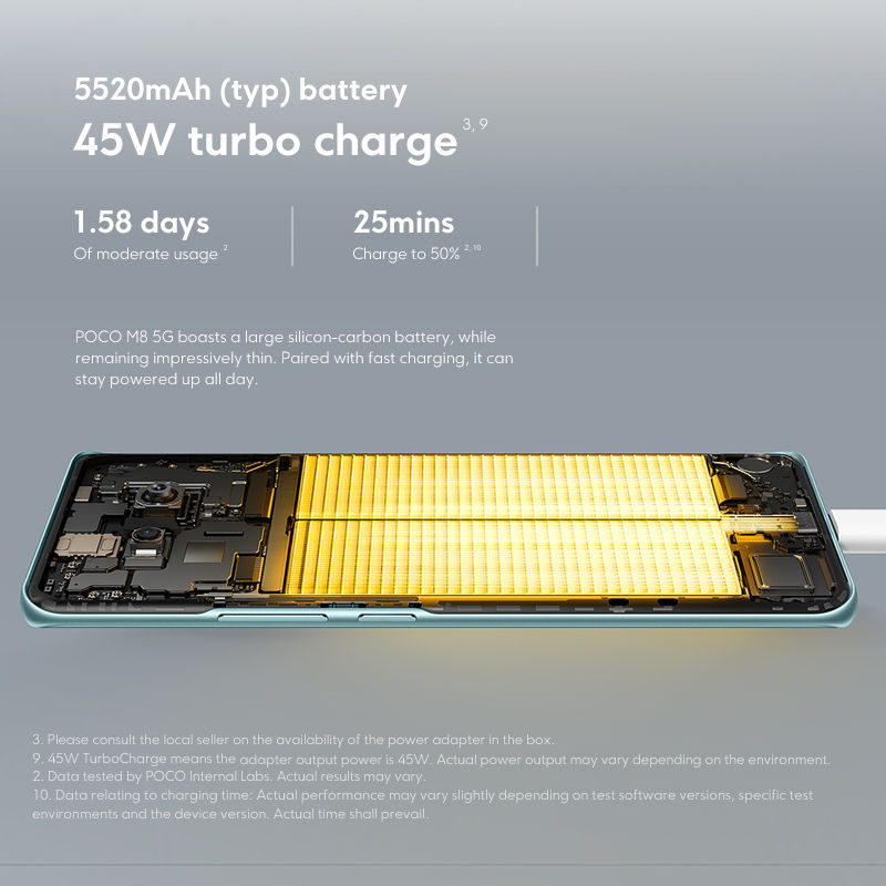 Thumbnail: New POCO M8 5G Smartphone Global Version Snapdragon® 6 Gen 3 50MP Camera 6.77" 