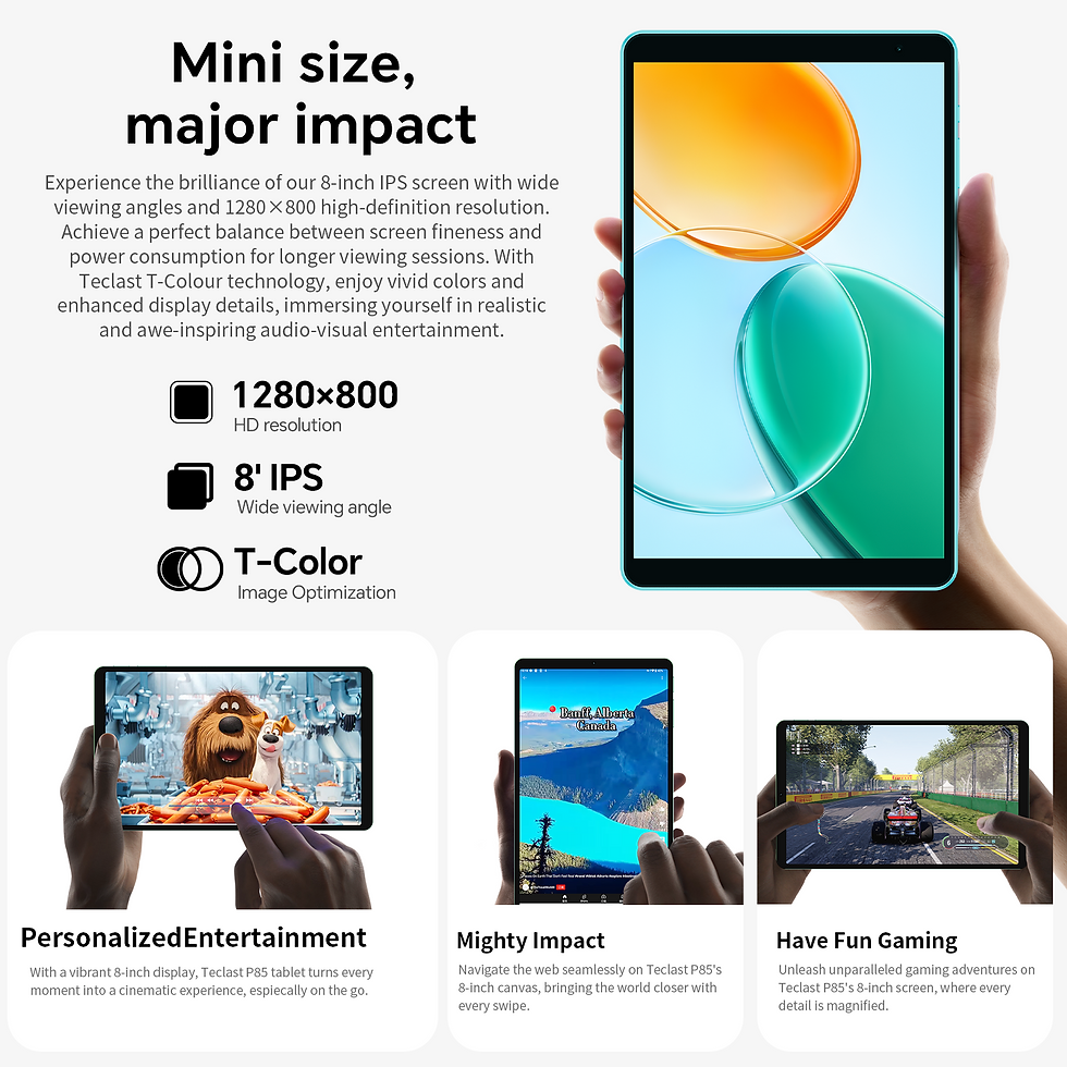 Thumbnail: Teclast P85 Tablet 2025 Android 15 8-inch IPS A333 5-core 9GB(3GB+6GB Expansion)
