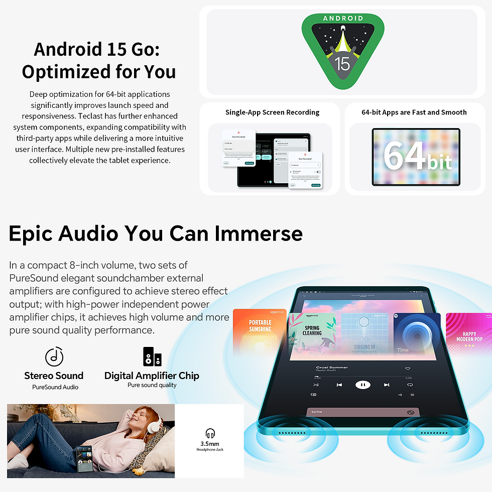 Thumbnail: Teclast P85 Tablet 2025 Android 15 8-inch IPS A333 5-core 9GB(3GB+6GB Expansion)