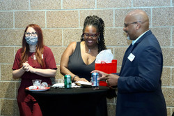 (l to r) Board member Kim Duncan, CME Parent Sherida McCoy and Board member Lewis Kennibre