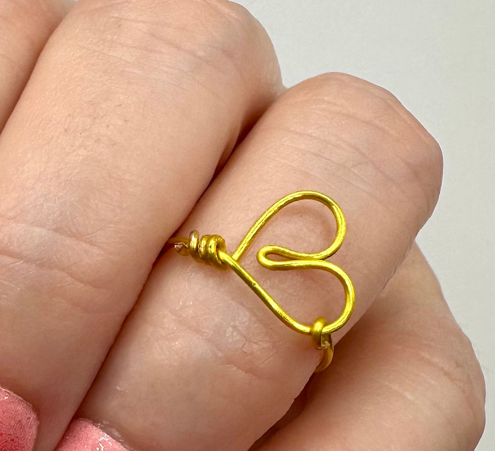 Thumbnail: Handmade Golden Heart Ring