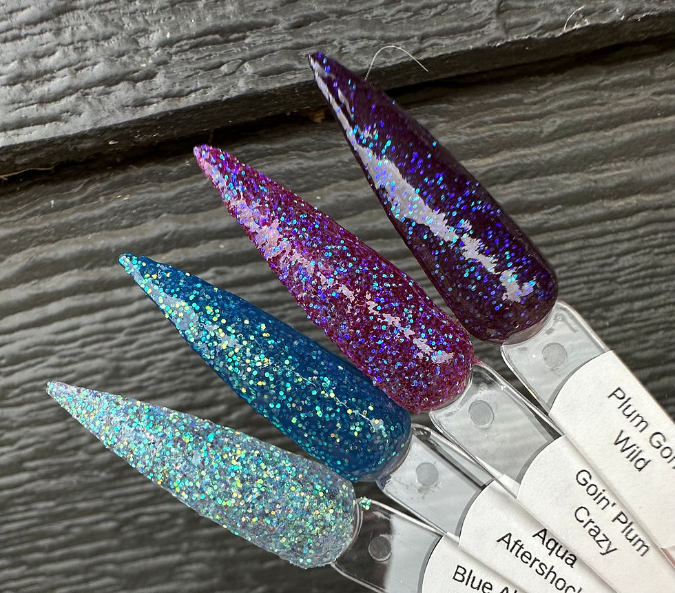 Thumbnail: Blue Abalone & Aqua Aftershock Thermal & Sparkle Nail Dip Powder  