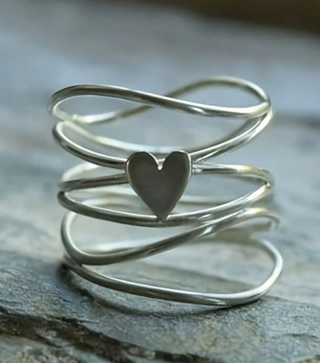 Spiral Heart Ring 