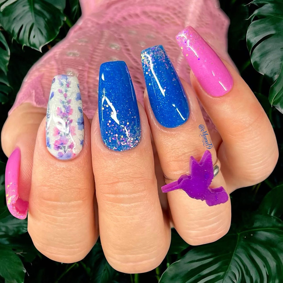 Thumbnail: Watercolor Larkspur Waterslide Decals